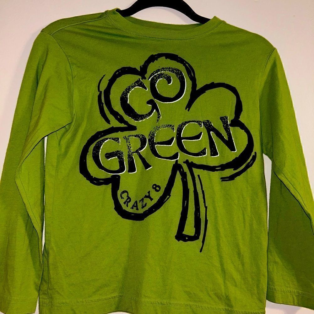 Go green long sleeve tee size kids meduim